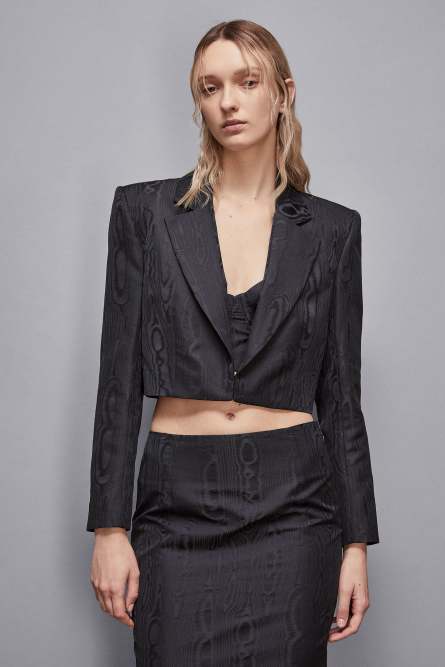 Cropped jacket, Black, Patrizia Pepe