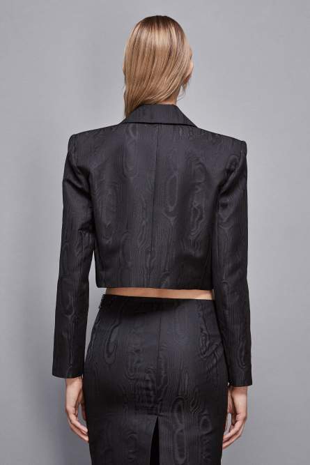 Cropped jacket, Black, Patrizia Pepe