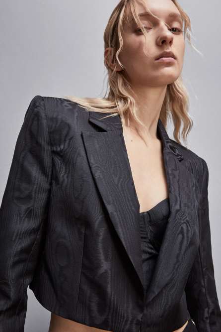 Cropped jacket, Black, Patrizia Pepe