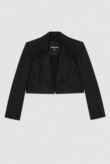 Cropped jacket, Black, Patrizia Pepe
