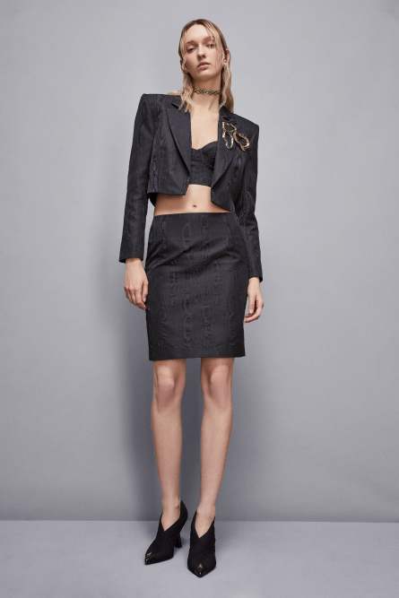 Cropped jacket, Black, Patrizia Pepe