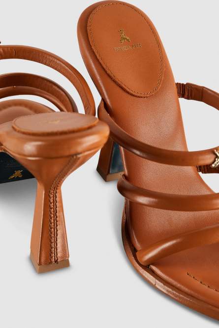 Sabot sandals with heel, Leather, Patrizia Pepe