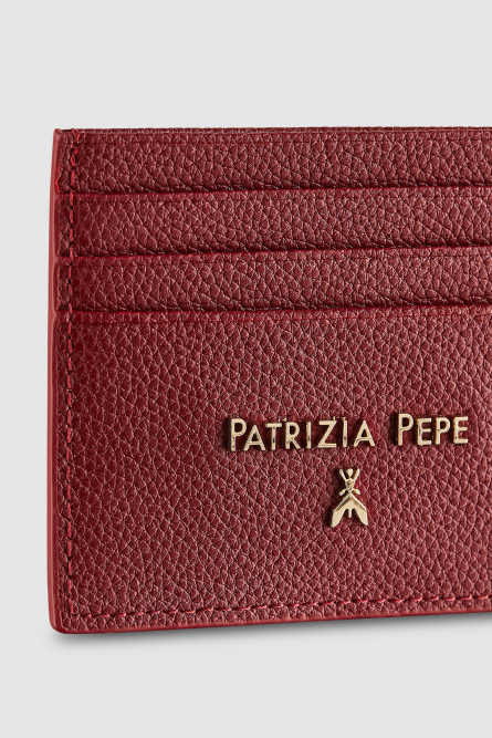 Leather card holder, Red, Patrizia Pepe