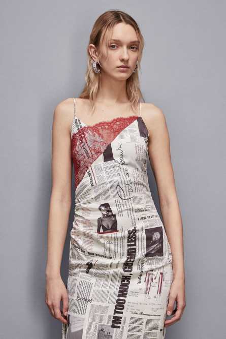 Dress with asymmetrical lace, Multicolor, Patrizia Pepe