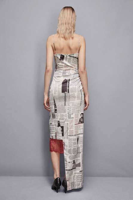 Dress with asymmetrical lace, Multicolor, Patrizia Pepe