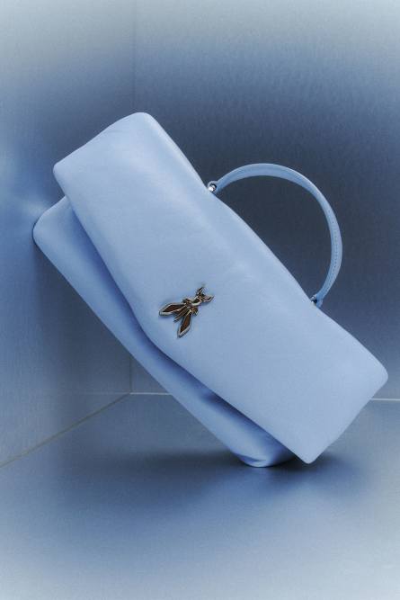 Fly Bamby leather shoulder bag, Light Blue, Patrizia Pepe