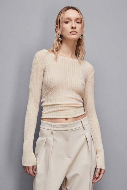 Superleichter Pullover, Beige, Patrizia Pepe