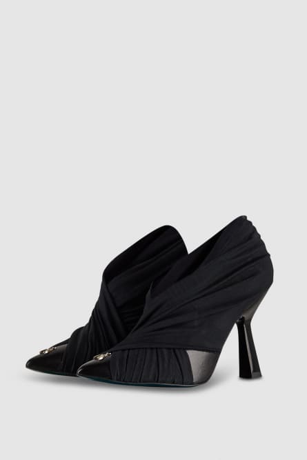 Pumps with draping, Black, Patrizia Pepe
