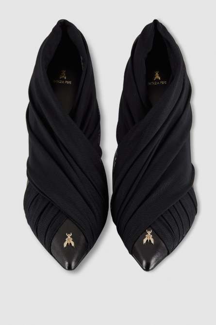 Pumps with draping, Black, Patrizia Pepe