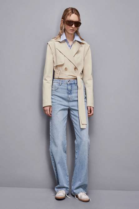 Detachable Trench Coat, Beige, Patrizia Pepe