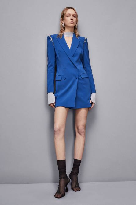 Zippered jacket dress, Blue, Patrizia Pepe