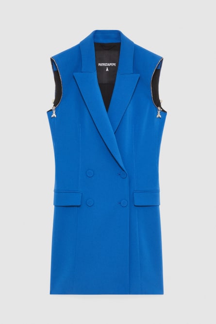 Zippered jacket dress, Blue, Patrizia Pepe
