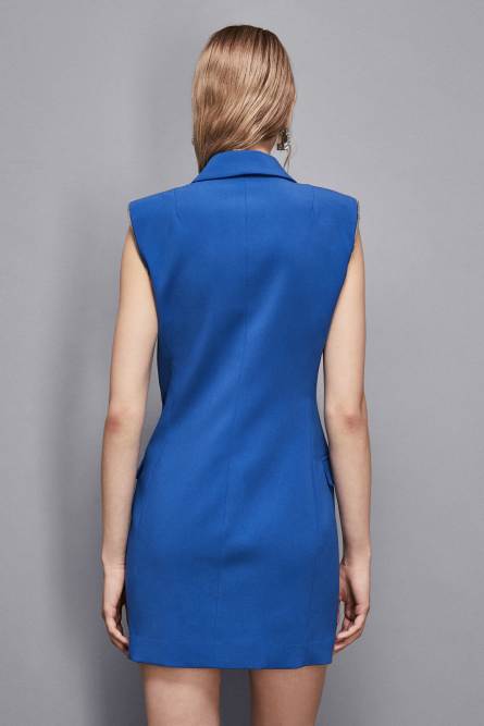 Zippered jacket dress, Blue, Patrizia Pepe