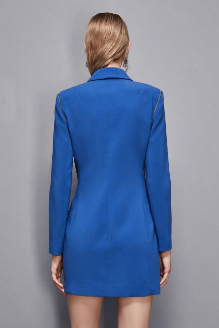 Zippered jacket dress, Blue, Patrizia Pepe