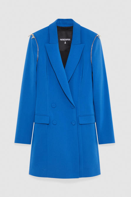Zippered jacket dress, Blue, Patrizia Pepe