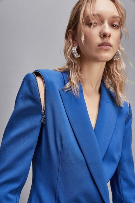 Zippered jacket dress, Blue, Patrizia Pepe