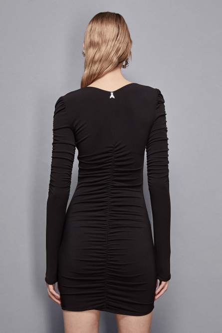 Mini robe avec drapé, Noir, Patrizia Pepe