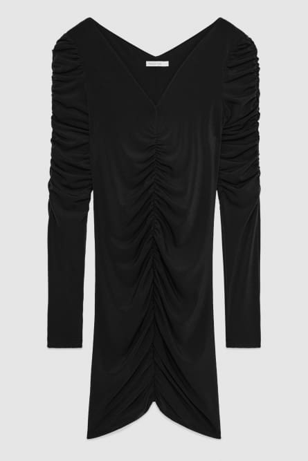 Mini robe avec drapé, Noir, Patrizia Pepe