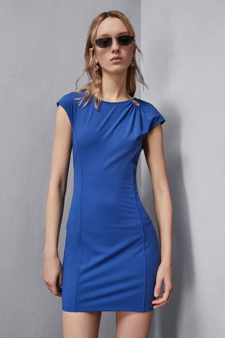 Minikleid mit Piercing-Detail, Blau, Patrizia Pepe