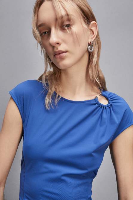 Minikleid mit Piercing-Detail, Blau, Patrizia Pepe