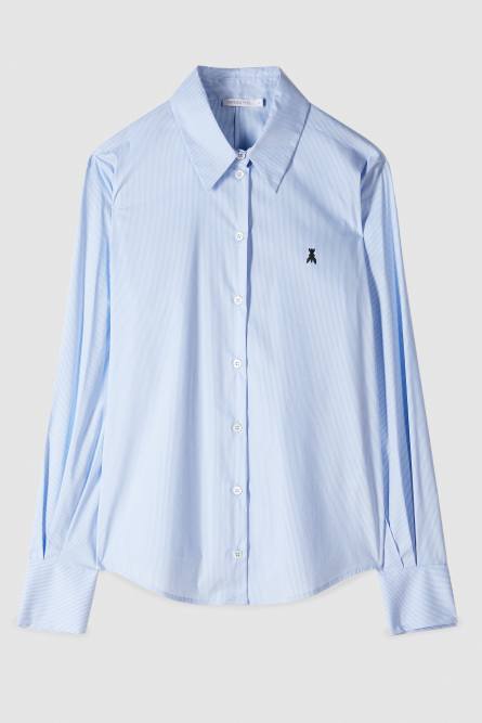 Striped Shirt with back slit, Blue, Patrizia Pepe