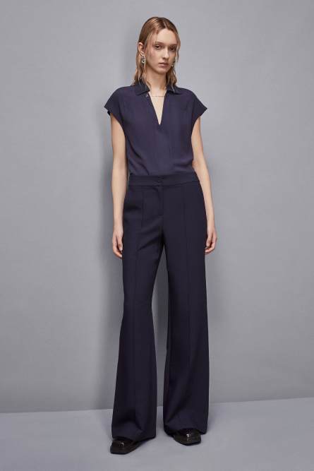 Essential sleeveless tunic with cufflinks, Blue, Patrizia Pepe