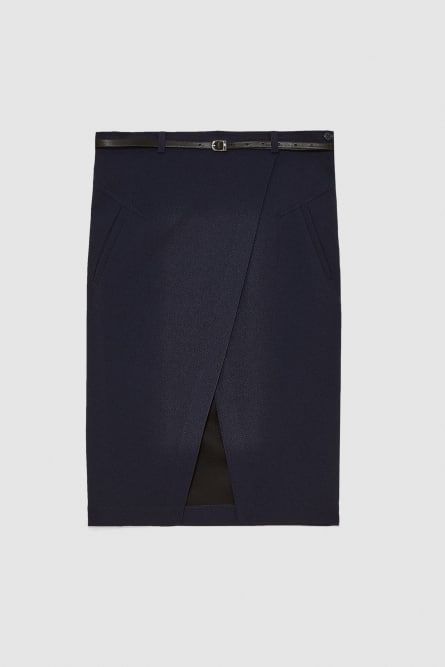 Jupe longuette « Essential » avec ceinture, Bleu, Patrizia Pepe