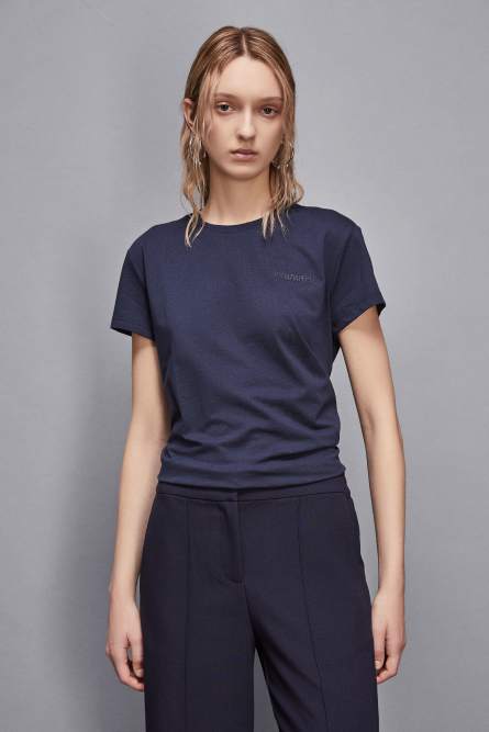 T-shirt con logo, Blu, Patrizia Pepe