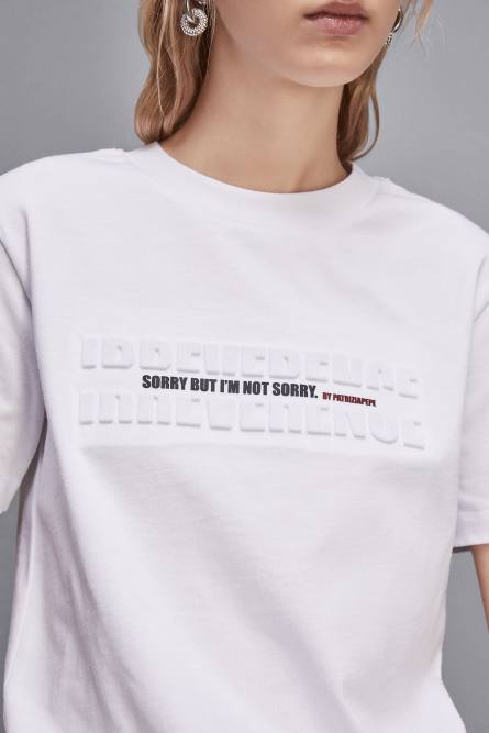 T-shirt with slogan, White, Patrizia Pepe