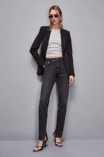 Tank-Top mit strassbesetzten Details, Grau, Patrizia Pepe