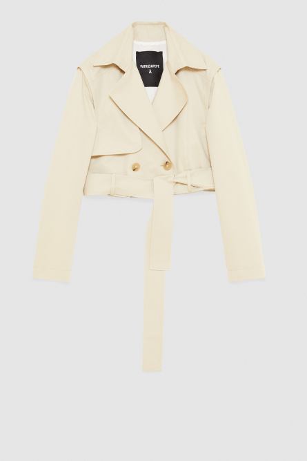 Detachable Trench Coat, Beige, Patrizia Pepe
