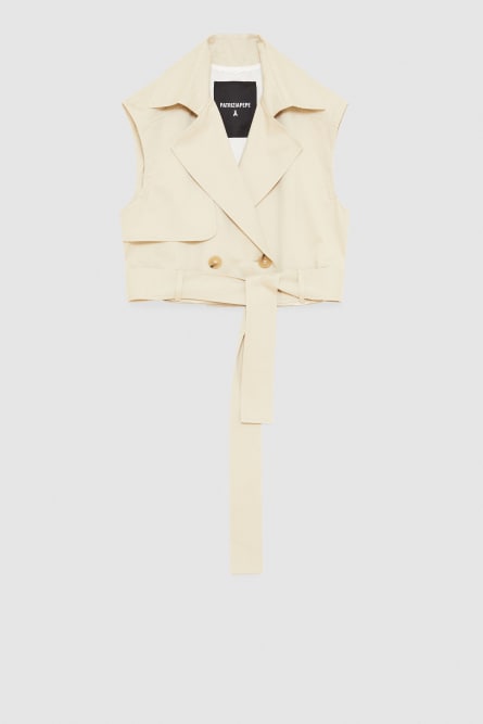 Detachable Trench Coat, Beige, Patrizia Pepe