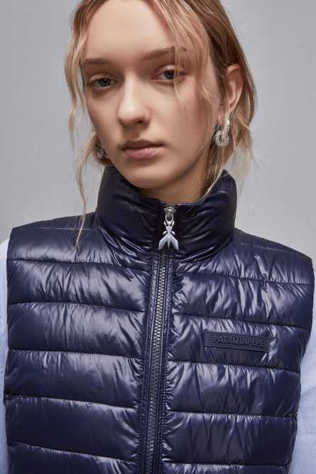 Essential sleeveless down jacket, Blue, Patrizia Pepe