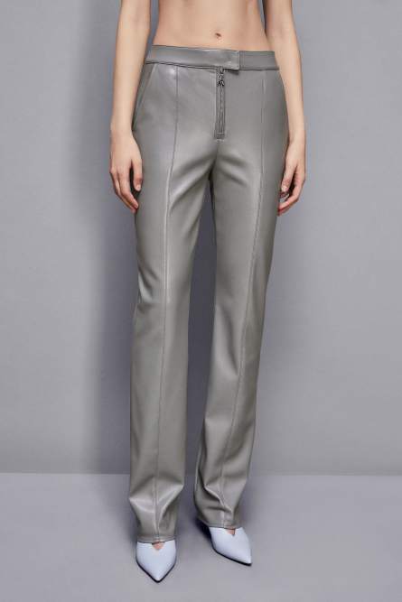 Zippered slim pants, Grey, Patrizia Pepe