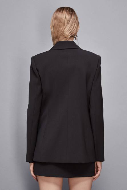 Essential double-breasted jacket, Black, Patrizia Pepe