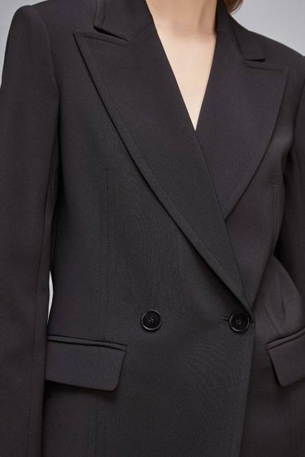 Essential double-breasted jacket, Black, Patrizia Pepe