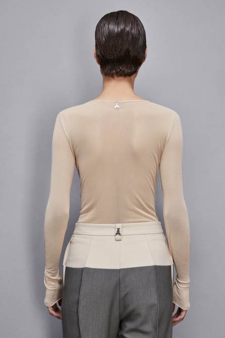 Top „Essential“ aus Tüll, Beige, Patrizia Pepe