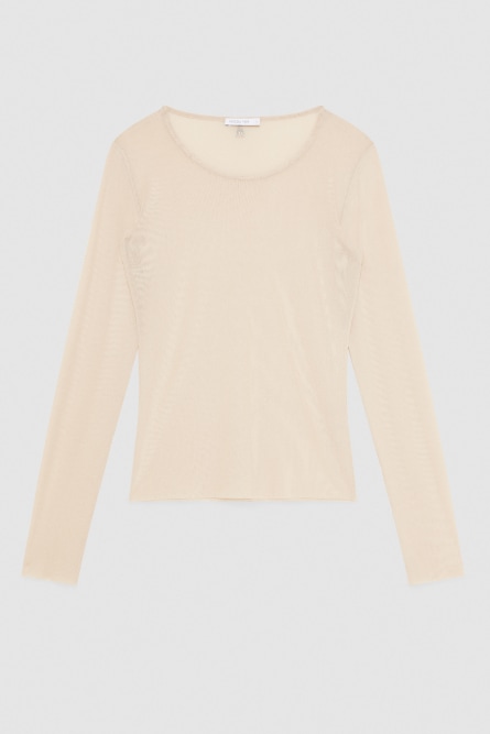Top „Essential“ aus Tüll, Beige, Patrizia Pepe
