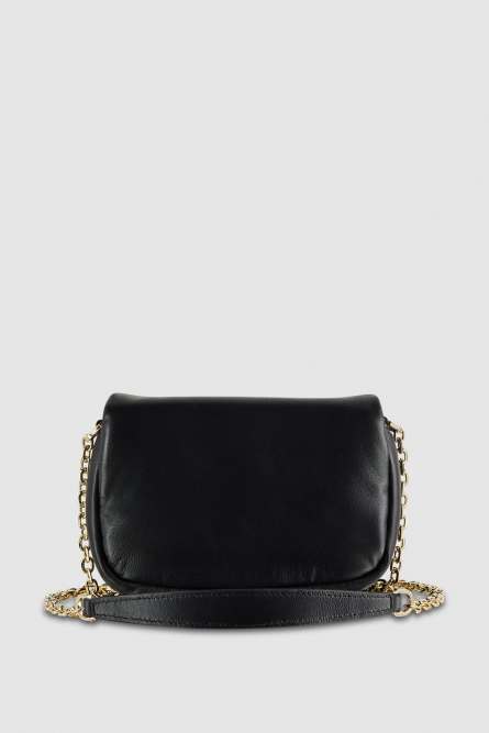 Shoulder bag in super soft leather, Black, Patrizia Pepe