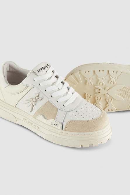 Sneakers in pelle e suede, Beige, Patrizia Pepe