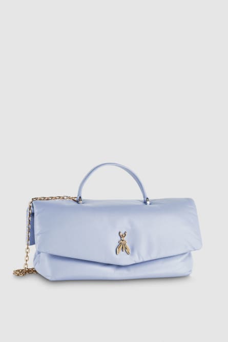 Fly Bamby leather shoulder bag, Light Blue, Patrizia Pepe