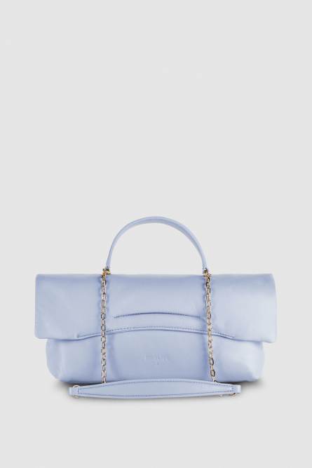 Fly Bamby leather shoulder bag, Light Blue, Patrizia Pepe