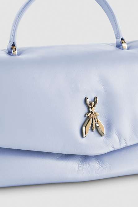 Fly Bamby leather shoulder bag, Light Blue, Patrizia Pepe