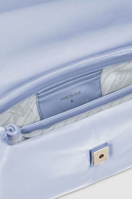 Fly Bamby leather shoulder bag, Light Blue, Patrizia Pepe