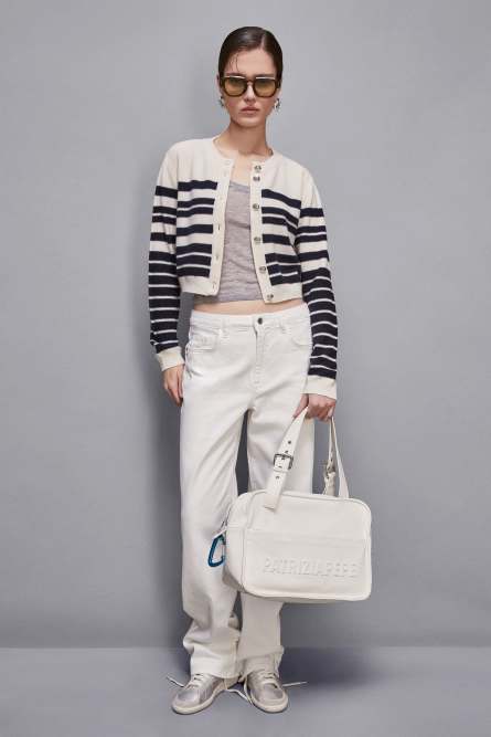 (IM)PERFECTION leather shopping bag, White, Patrizia Pepe