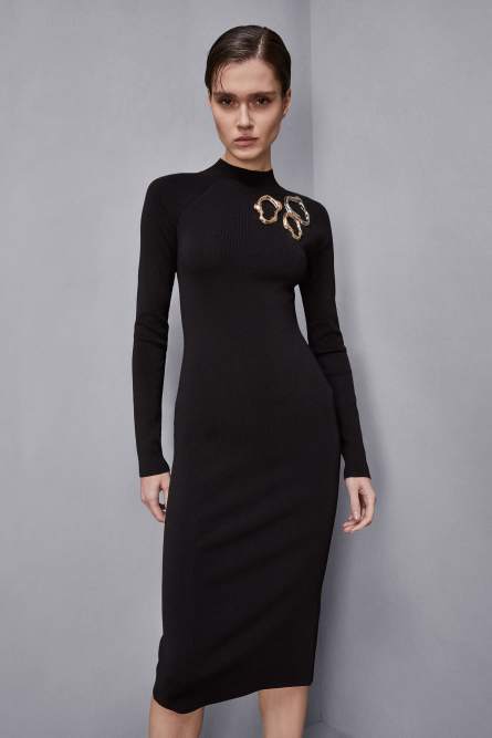 Essential midi dress, Black, Patrizia Pepe