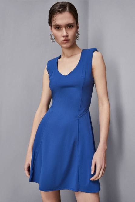 Flared mini dress, Blue, Patrizia Pepe