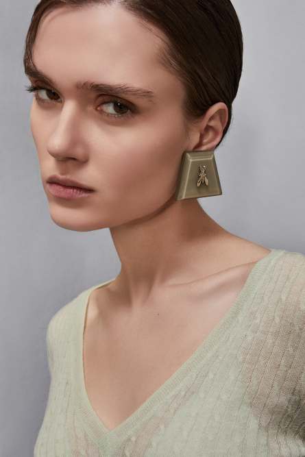 Crazy resin earrings, Green, Patrizia Pepe