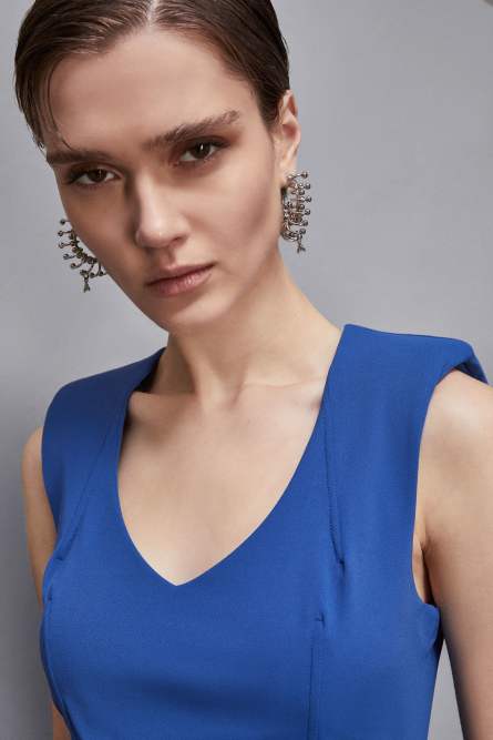 Flared mini dress, Blue, Patrizia Pepe