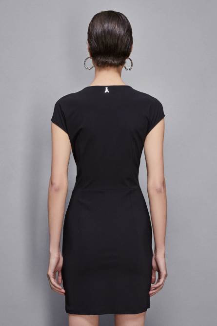 Mini dress with piercing detail, Black, Patrizia Pepe